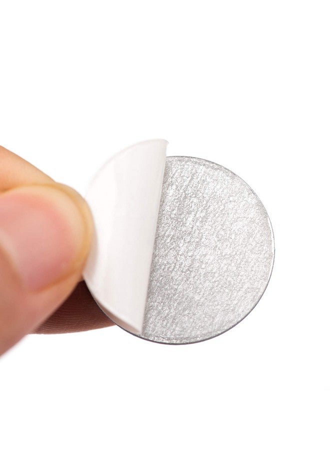 ألون 100 قطعة ملصقات معدنية للوحة ظلال العيون الفارغة المغناطيسية + ملعقة توزيع المكياج (50 قطعة دائرية + 50 قطعة مربعة) - Image 3