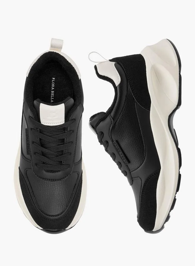 Flora Bella By Shoexpress BLACK Logo Detail School Sneakers With Lace-Up Closure for Women | Best Price UAE
