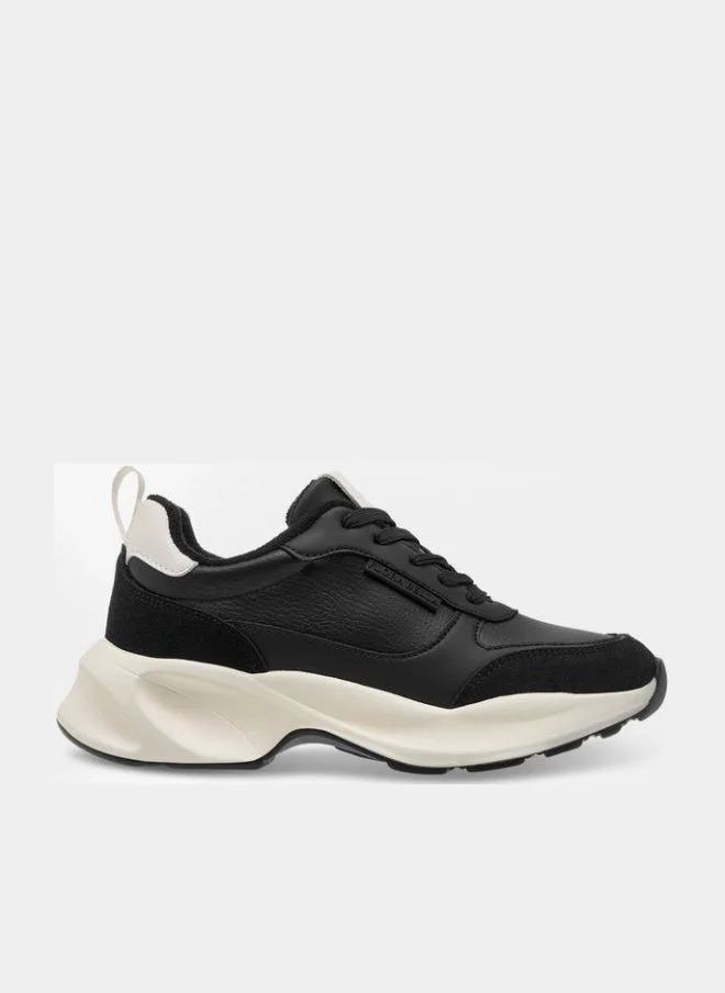 Flora Bella By Shoexpress BLACK Logo Detail School Sneakers With Lace-Up Closure for Women | Best Price UAE