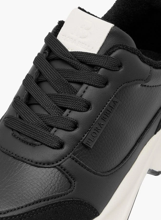Flora Bella By Shoexpress BLACK Logo Detail School Sneakers With Lace-Up Closure for Women | Best Price UAE