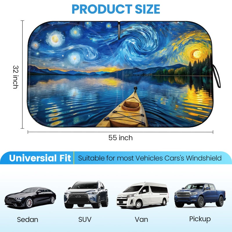 fauson Windshield Sun Shade Windshield Sun Shade Foldable Offers Ultimate Protection for Car Interior UV Protection Car - Image 4