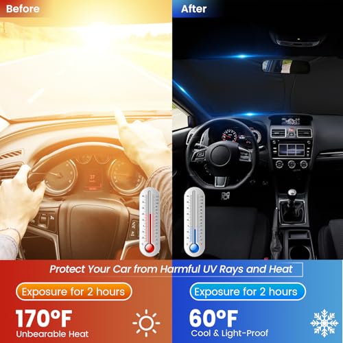 fauson Windshield Sun Shade Windshield Sun Shade Foldable Offers Ultimate Protection for Car Interior UV Protection Car - Image 5