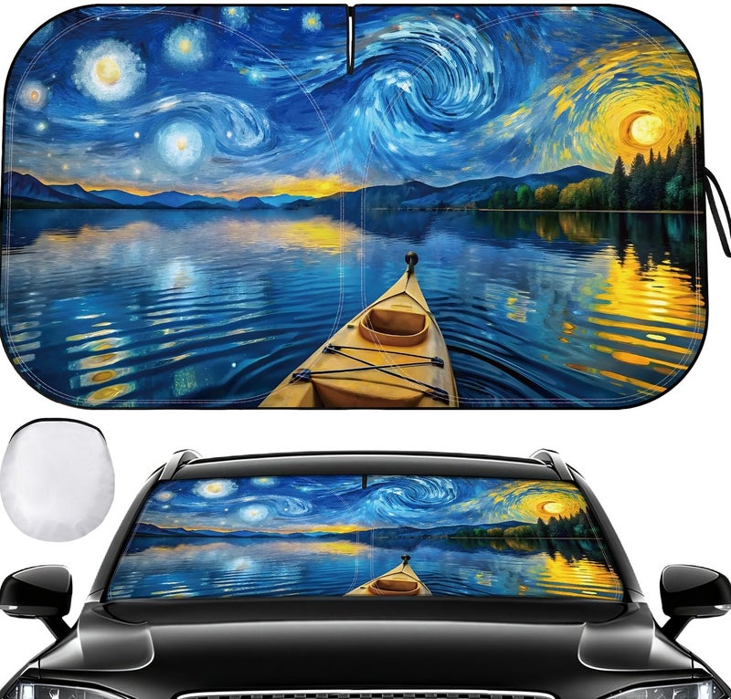 fauson Windshield Sun Shade Windshield Sun Shade Foldable Offers Ultimate Protection for Car Interior UV Protection Car - Image 2