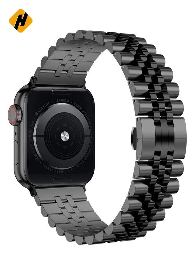 HuHa Compatible with Apple Watch Band 41mm 40mm 38mm, Stainless Steel Heavy Band with Butterfly Folding Clasp Link Bracelet for iWatch Series8/7/6/ SE Series 5/4/3/Men Women  - Image 1