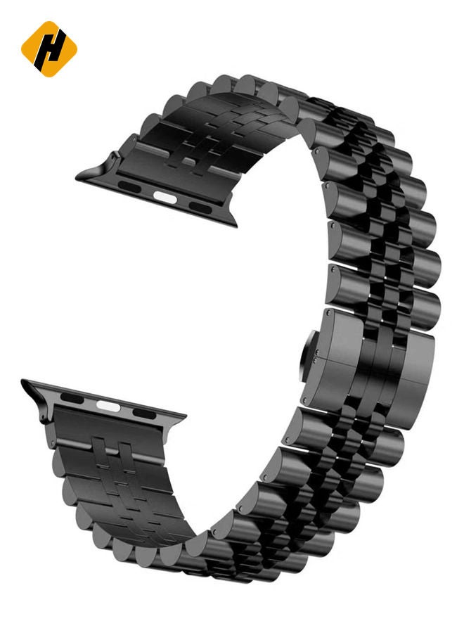 HuHa Compatible with Apple Watch Band 41mm 40mm 38mm, Stainless Steel Heavy Band with Butterfly Folding Clasp Link Bracelet for iWatch Series8/7/6/ SE Series 5/4/3/Men Women  - Image 2