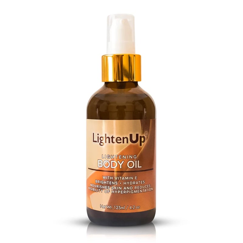 OMIC LIGHTEN-UP LightenUp, Skin Brightening Body Oil - 4.2 fl oz / 125 ml - Hyperpigmentation Body Seum, Dark Spot Remover, for Men and Women with Vitamin E, Shea Butter, Almond Oil - Image 1