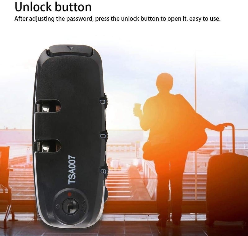 كلاراكو قفل أمان حقيبة السفر برمز مركب وقفل ثابت برمز - Image 5