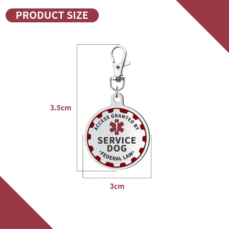 PEHADU Service Dog TAG Industrial Puppy for Service Animals, Emotional Support Dogs & Therapy Dogs Entirely Surgical Stainless Steel Easily Attach to Collar, Harness-Two-Sided (Service Dog TAG) - Image 2