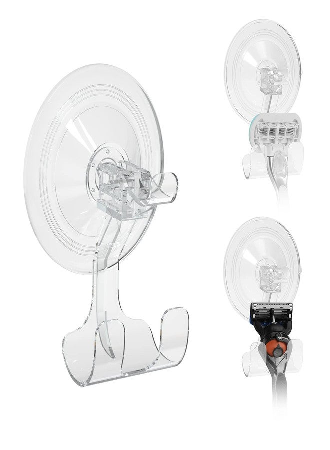 Linkidea 3 Pack Razor Holder for Shower, Wall Mounted Suction Cup Shaver Hanger Hooks for Bathroom, Compatible with Venus Platinum, Fusion 5 Proshield & Proglide, Mach 3 Classic - Image 1