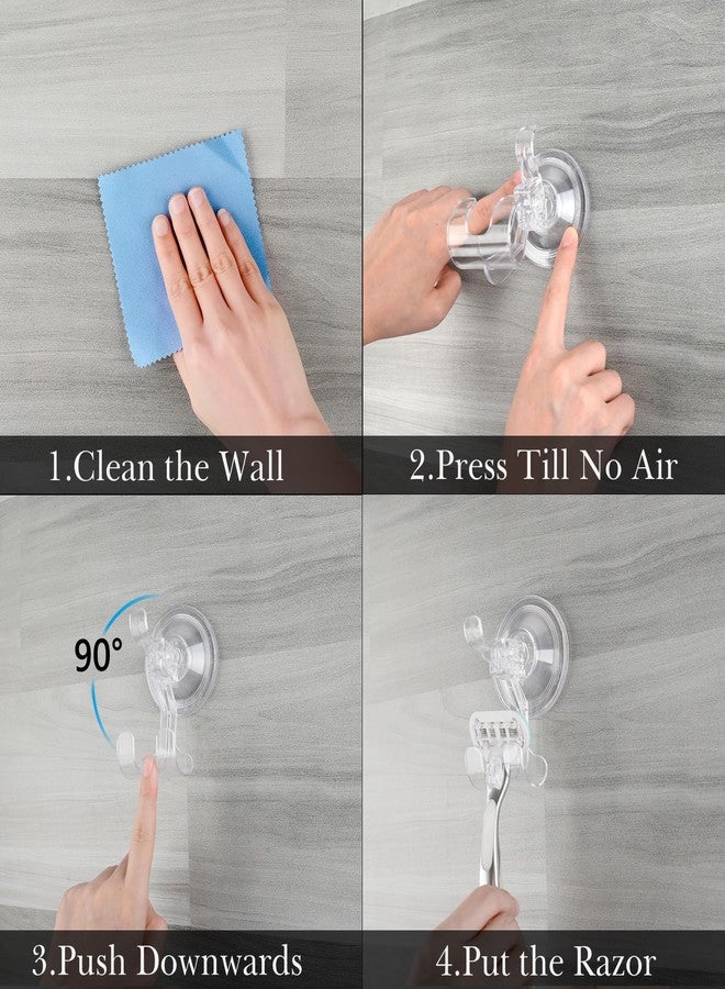 Linkidea 3 Pack Razor Holder for Shower, Wall Mounted Suction Cup Shaver Hanger Hooks for Bathroom, Compatible with Venus Platinum, Fusion 5 Proshield & Proglide, Mach 3 Classic - Image 3