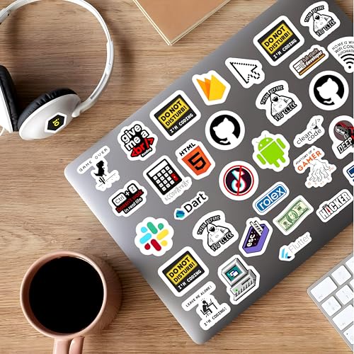 True Flair 50+ Coding Laptop Vinyl Self-Adhesive Sticker for Adults, Multicolor Stickers for Laptop, Journal, Guitar, Mobile - Waterproof Residue Free - Image 2