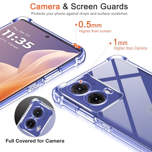 Lustree Back Cover Transparent Case Compatible with Motorola Moto G96 5G | Slim Soft TPU Case, Anti-Scratch Cover with Four-Corner Protection Raised Camera Guard - Image 3