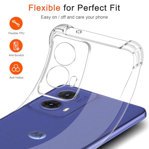 Lustree Back Cover Transparent Case Compatible with Motorola Moto G96 5G | Slim Soft TPU Case, Anti-Scratch Cover with Four-Corner Protection Raised Camera Guard - Image 5