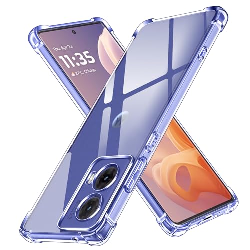 Lustree Back Cover Transparent Case Compatible with Motorola Moto G96 5G | Slim Soft TPU Case, Anti-Scratch Cover with Four-Corner Protection Raised Camera Guard - Image 1