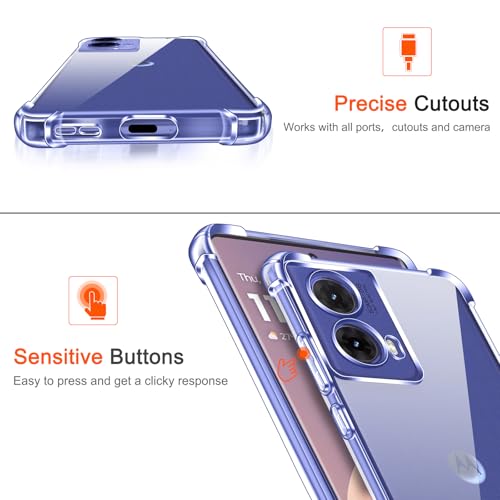 Lustree Back Cover Transparent Case Compatible with Motorola Moto G96 5G | Slim Soft TPU Case, Anti-Scratch Cover with Four-Corner Protection Raised Camera Guard - Image 4
