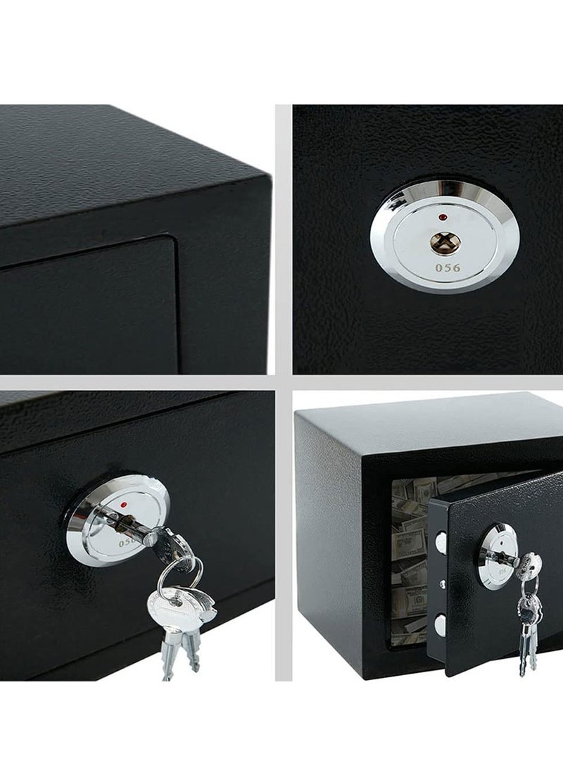 High-Security Mini Safe with Key - Steel Locking Storage Box for Home and Office, Ideal for Cash, Money, and Valuables, Includes 3 Keys for Elderly and Secure Storage. - Image 5