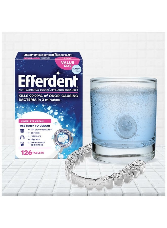 Efferdent Retainer Cleaning Tablets, Denture Cleanser Tablets for Dental Appliances, Complete Clean, 126 Tablets - Image 4