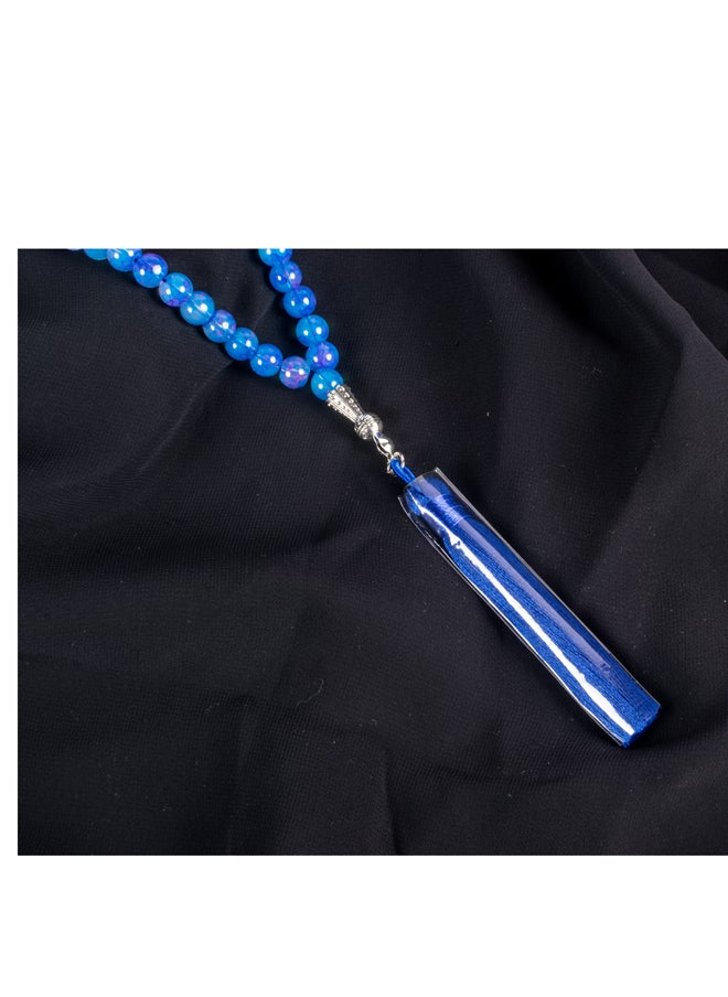 The Black Pearl Accessories Blue Alabaster Stone Prayer Bead of 33 Beads  - Image 2
