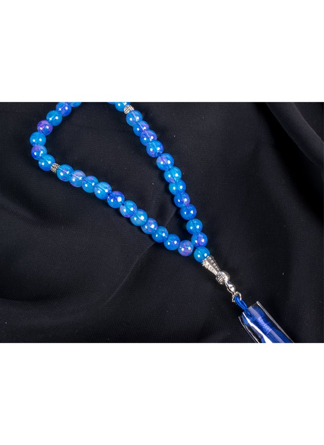 The Black Pearl Accessories Blue Alabaster Stone Prayer Bead of 33 Beads  - Image 3