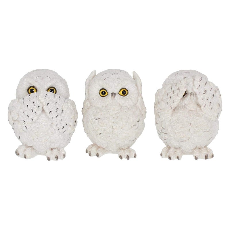 Nemesis Now See No Evil Hear No Evil Speak No Evil Figurines Adorable HandPainted Resin Collectibles and Gift 8cm Owls