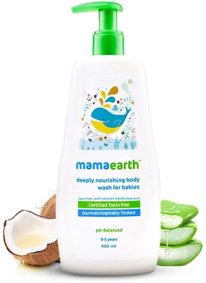 Mamaearth - Deeply Nourishing Body Wash For Babies 400Ml Infused With Coconut Oil Orange Essential Oil And Aloe - Image 1