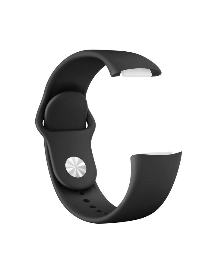 Tobfit Silicone Band for Fitbit Charge 5/6 Fitness Tracker (Watch Not Included), Soft Adjustable Replacement Strap with Hidden Buckle, Sport Wristband for Men Women(Black) - Image 2