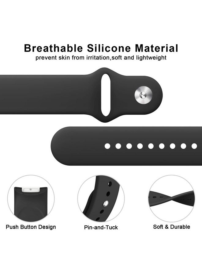 Tobfit Silicone Band for Fitbit Charge 5/6 Fitness Tracker (Watch Not Included), Soft Adjustable Replacement Strap with Hidden Buckle, Sport Wristband for Men Women(Black) - Image 3