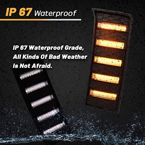 PGTOPONE Switchback White/Amber LED Front Fog Daytime Running Lamp Dynamic Sequential LED Turn Signal Light Function Compatible with Toyota Tundra 2022 2023 SR SR5 Limited - Image 4