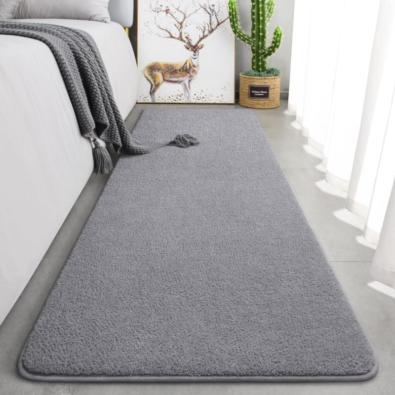 Keeko Entryway Runner Rug  2x8 Grey Hallway Runner Rug Washable Bedroom Rug Living Room Non Slip Low Pile Modern Memory Foam Runner Rug Kitchen Rugs Carpet for Farmhouse Nursery Dorm Kids Room Decor - Image 3