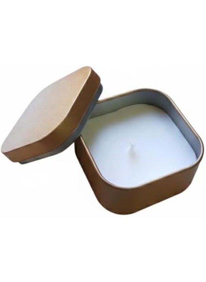 سبيس شوب شمعة معطرة بالفانيليا بليس في علبة ذهبية وقت احتراق طويل هدية مثالية للاسترخاء المنزلي والعلاج العطري ذهبي - Image 3