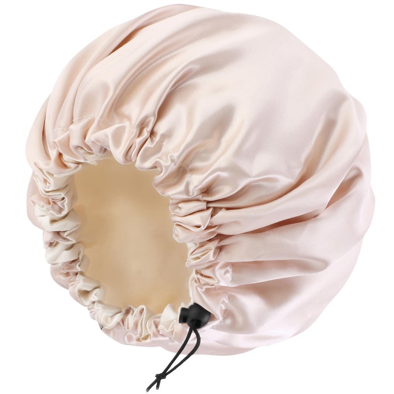 Edoneery Satin Silk Bonnet For Curly Hair Bonnet Braid Bonnet For Sleeping Bonnets For Women Large Double-layer Adjustable - Image 1