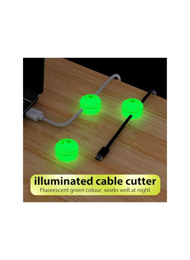 Green Tiger Cable Holder Clips, 6Pcs Fluorescence Self Adhesive Cord Holder, Silicone Cable Management Cord Organizer Wire Keeper for Home, Office, Desk, Car, Wall, Desktop and Nightstand - Image 5