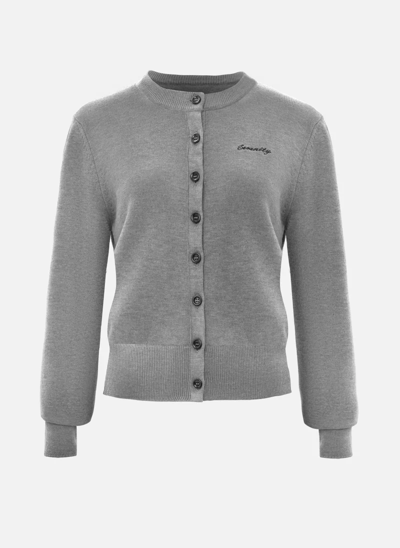 Lichi Knitted cardigan with chest embroidery