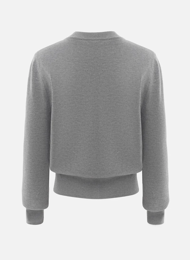 Lichi Knitted cardigan with chest embroidery