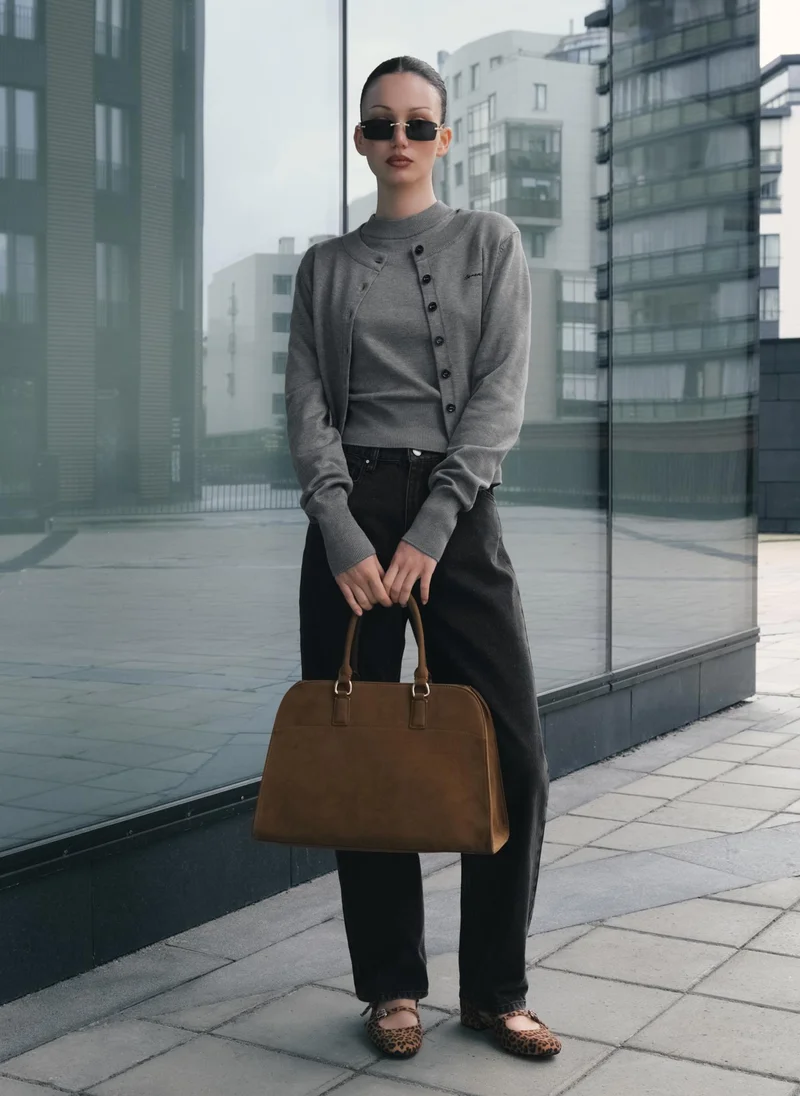 Lichi Knitted cardigan with chest embroidery