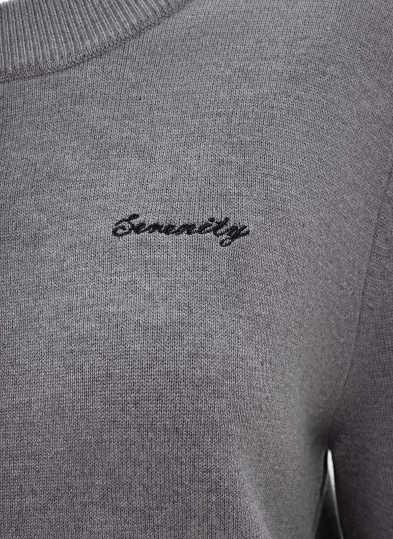 Lichi Knitted cardigan with chest embroidery