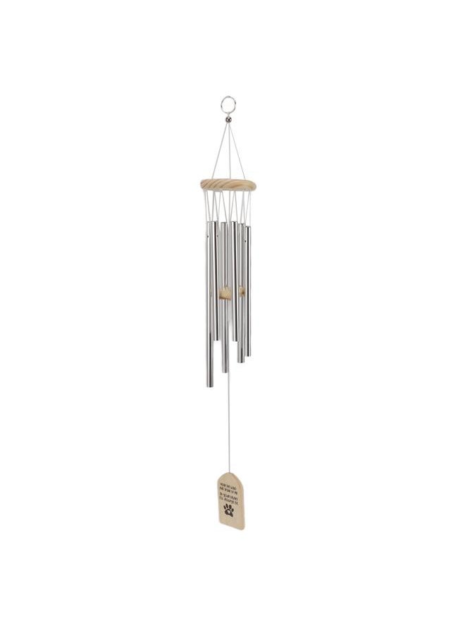 Pet Memorial Wind Chimes Wooden Outdoor Sympathy Wind Chimes Dog Memorial Remembrance Gifts with Thickened Aluminum Tubes for Home Garden Decor