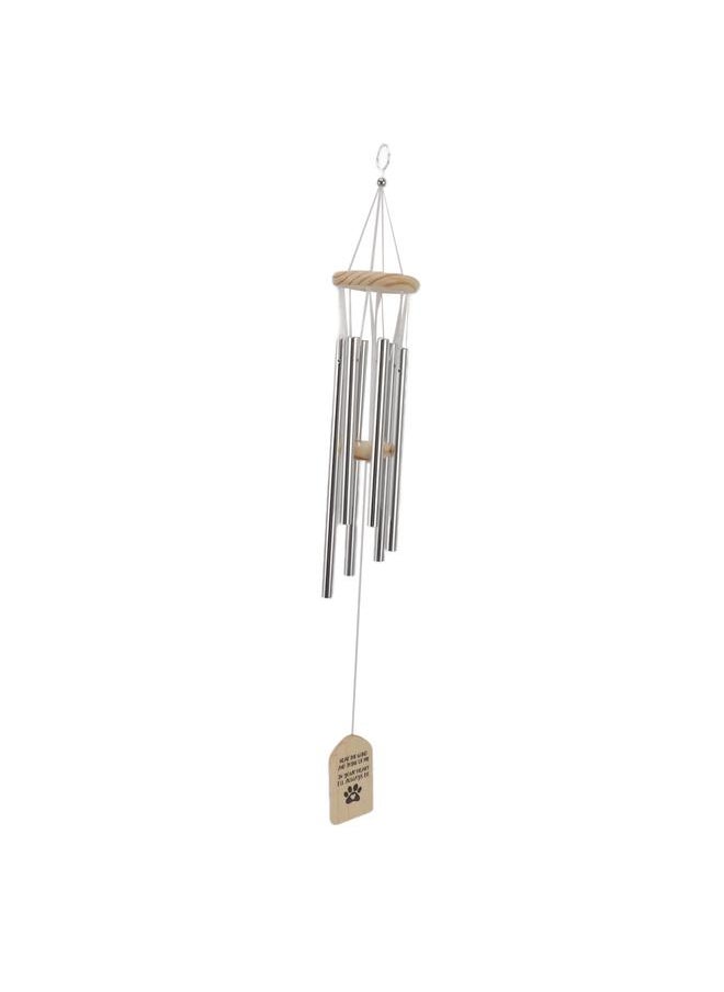Pet Memorial Wind Chimes Wooden Outdoor Sympathy Wind Chimes Dog Memorial Remembrance Gifts with Thickened Aluminum Tubes for Home Garden Decor