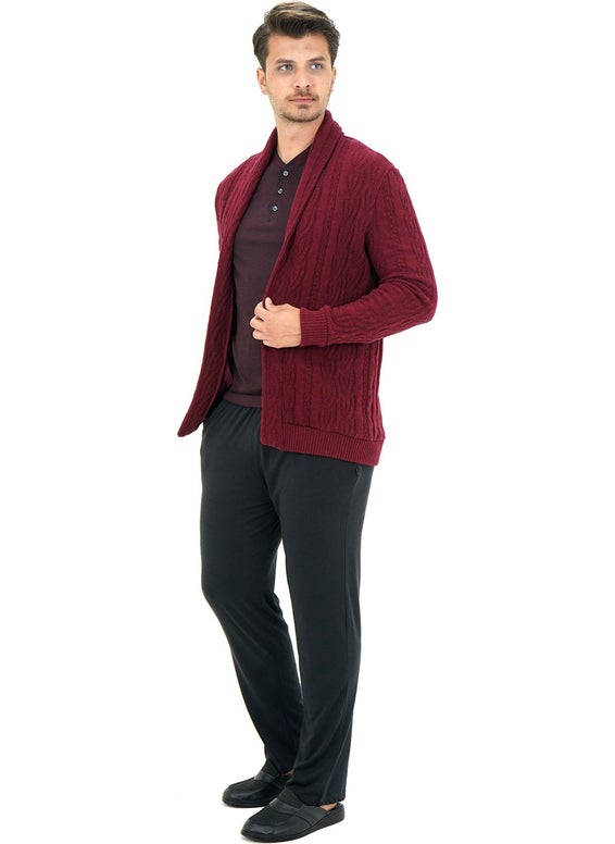 D'S DAMAT Knitwear Cardigan Claret Red  - Image 2