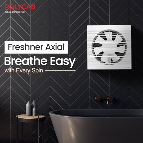 Polycab Freshner Axial 150mm Air Exhaust fan/Ventilation fan for Kitchen, Bathroom| High Speed,Noiseless| Sleek Design Easy to Clean, Powerful Motor, 100% Copper Winding|2 Year Warranty【White】 - Image 2