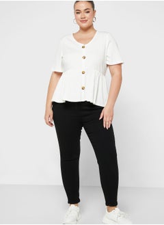 High Waist Pocket Detail Skinny Jeans