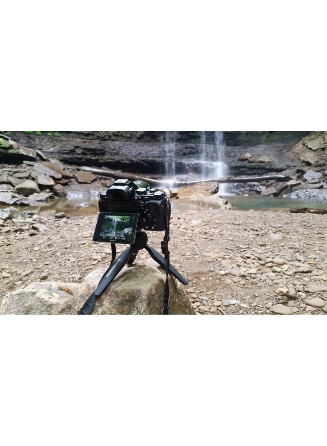 Manfrotto Mtpixi-B، حامل ثلاثي مصغر مع مقبض للكاميرات ذات النظام المدمج، DSLR، بدون مرآة، فيديو، حجم مدمج، تكنولوجيا البوليمر والألمنيوم، أسود - Image 2