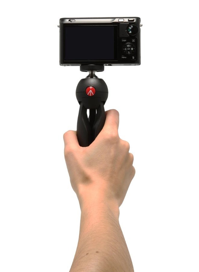 Manfrotto Mtpixi-B، حامل ثلاثي مصغر مع مقبض للكاميرات ذات النظام المدمج، DSLR، بدون مرآة، فيديو، حجم مدمج، تكنولوجيا البوليمر والألمنيوم، أسود - Image 4