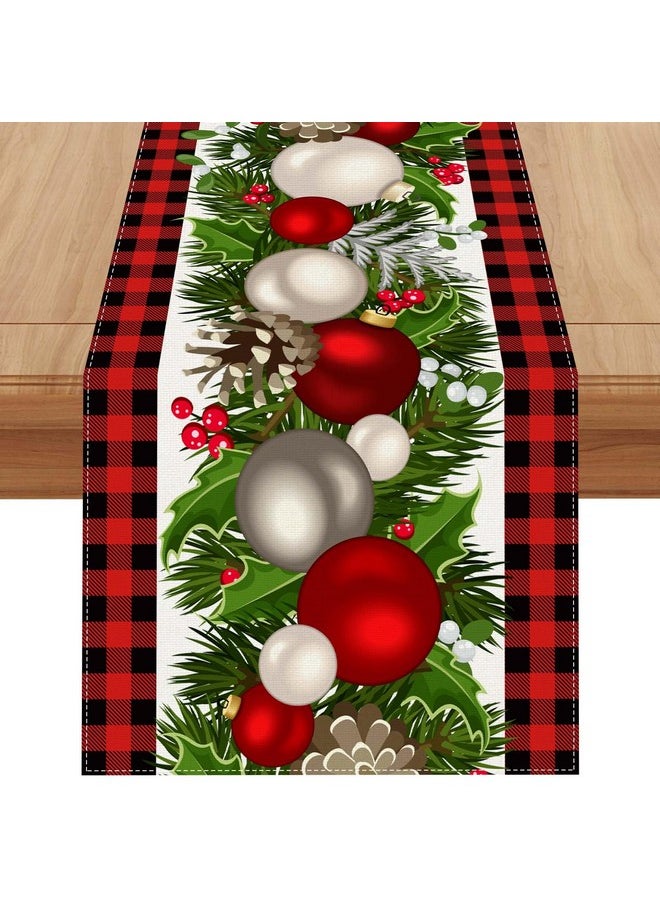 Linen Red And Black Buffalo Check Christmas Table Runner 72 Inches Long Seasonal Winter Christmas Xmas Holiday Farmhouse Style Table Decoration - pzsku/Z677B75B514B4414BE445Z/45/_/1733731330/643cebaf-82e7-496e-bd4e-791497f1429b