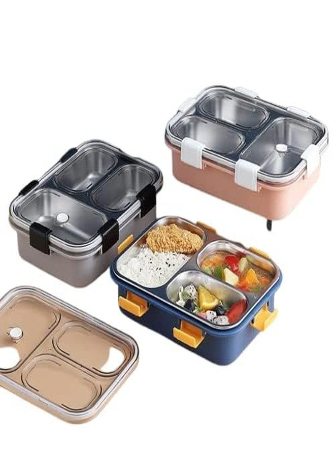 SEMNOX CREATION Lunch Box for Kids 3 Compartment Insulated Lunch Box Stainless Steel Tiffin Box for Boys, Girls, School & Office Men 750 Ml - Image 1