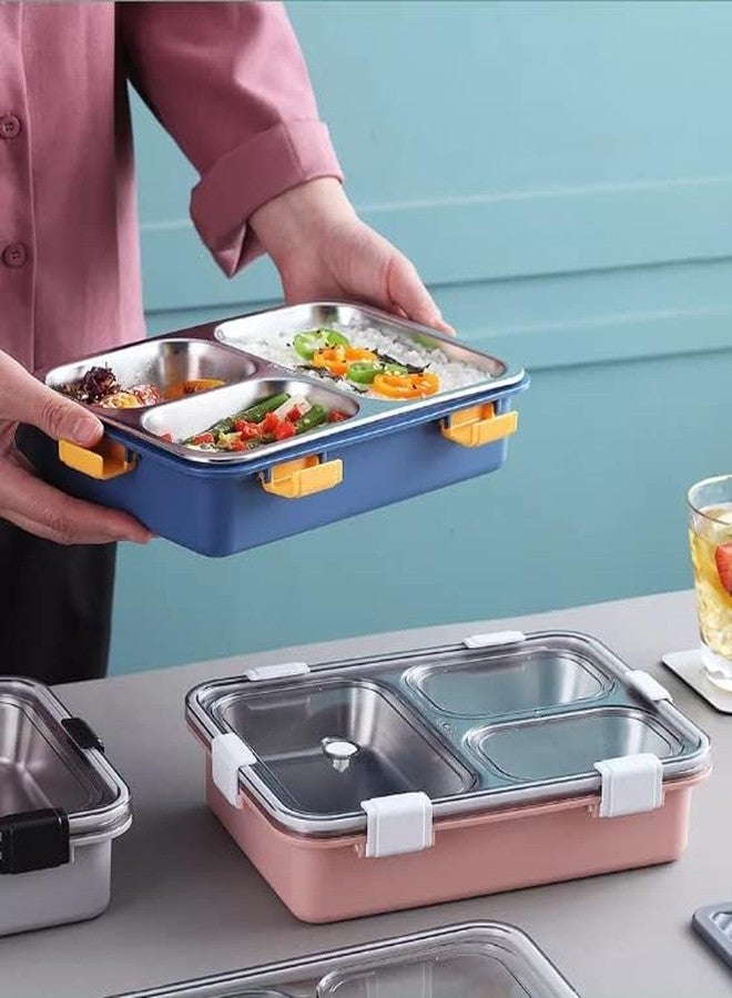 SEMNOX CREATION Lunch Box for Kids 3 Compartment Insulated Lunch Box Stainless Steel Tiffin Box for Boys, Girls, School & Office Men 750 Ml - Image 4
