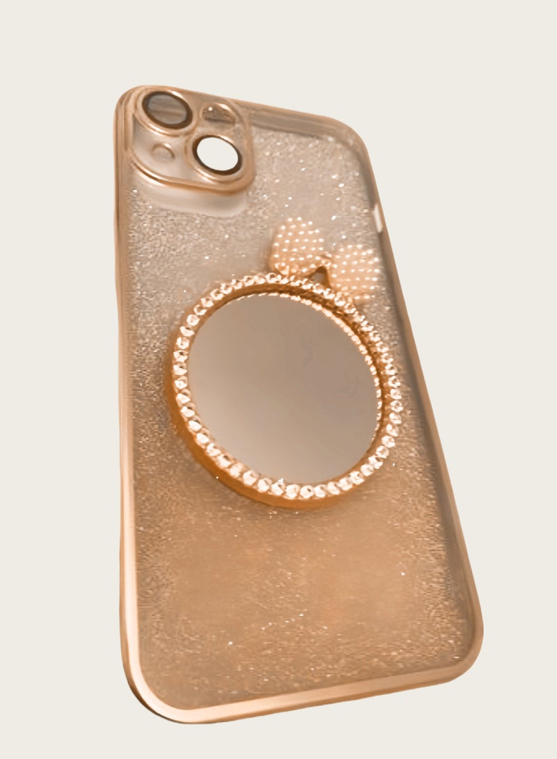 جراب iPhone 14 الكريستالي اللامع: غطاء فاخر مقاوم للصدمات مع مرآة مدمجة | حماية عصرية - Image 1