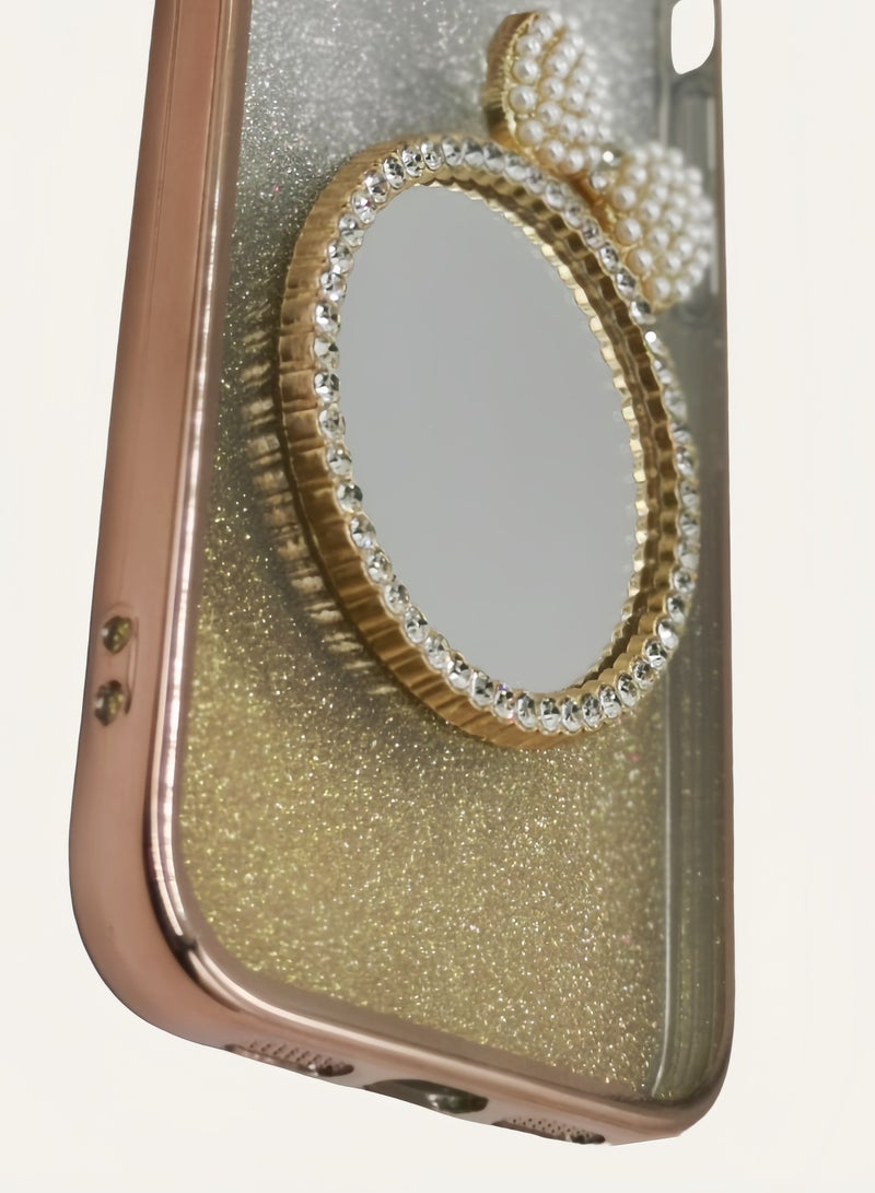 جراب iPhone 14 الكريستالي اللامع: غطاء فاخر مقاوم للصدمات مع مرآة مدمجة | حماية عصرية - Image 2