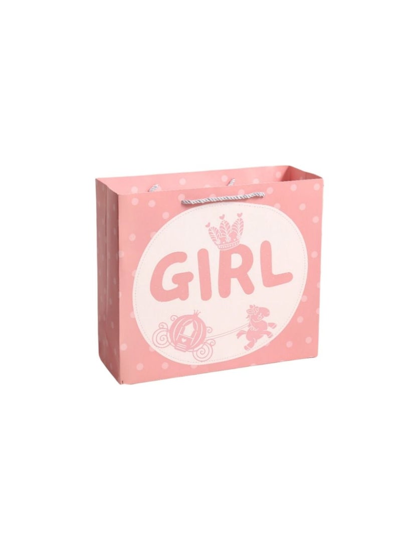 Cartoon boy and girl gift bag Cute baby's birthday gift bag Paper bag birthday gift 2 packs 1pink 1 blue - Image 1