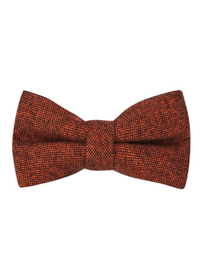 King & Priory Highland Weave Copper Brown Bow Tie - Image 1